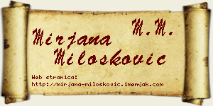 Mirjana Milošković vizit kartica